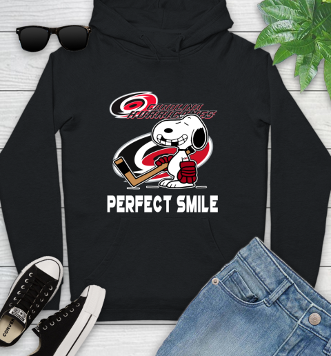 NHL Carolina Hurricanes Snoopy Perfect Smile The Peanuts Movie Hockey T Shirt Youth Hoodie