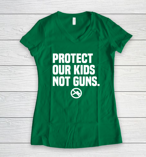 Wear Orange Protect Our Kids Not Guns Shirt End Gun Violence Women's V-Neck T-Shirt 3