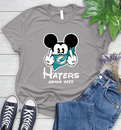 NFL Miami Dolphins Haters Gonna Hate Mickey Mouse Disney Football T Shirt Women's T-Shirt 5