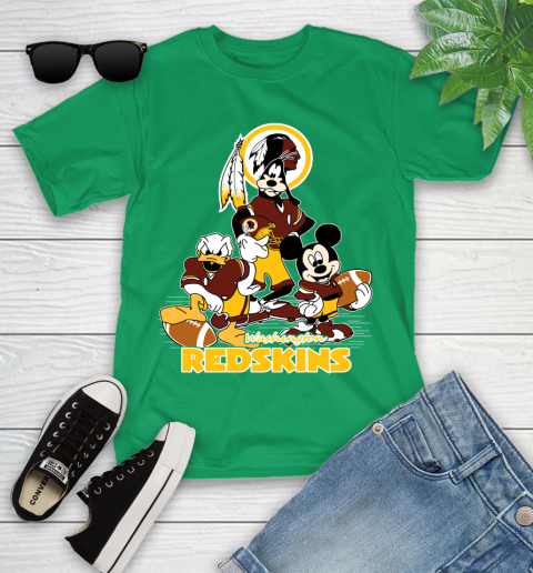 NFL Washington Redskins Mickey Mouse Donald Duck Goofy Football Shirt Youth T-Shirt 8