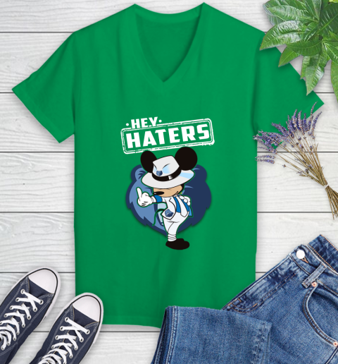 NBA Hey Haters Mickey Basketball Sports Memphis Grizzlies Women's V-Neck T-Shirt 5