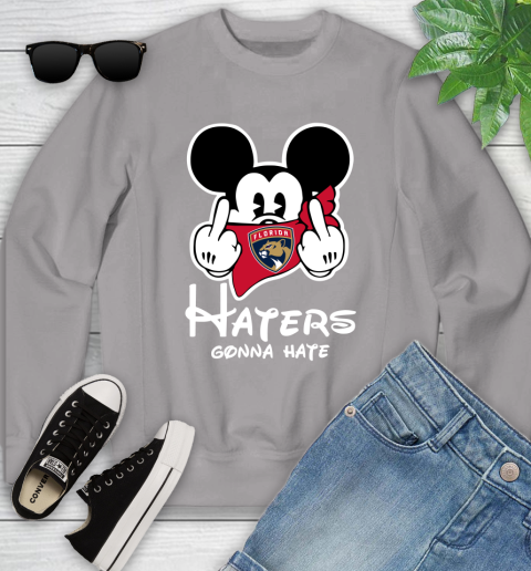 NHL Florida Panthers Haters Gonna Hate Mickey Mouse Disney Hockey T Shirt Youth Sweatshirt 3
