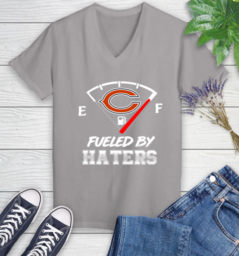 Chicago Bears NFL Football Fueled By Haters Sports Women's V-Neck T-Shirt 4