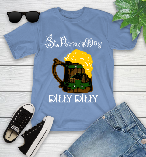 NFL Carolina Panthers St Patrick's Day Dilly Dilly Beer Football Sports Youth T-Shirt 15