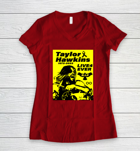Taylor Hawkins Shirt RIP Foo Fighters Drummer 1972  2022 Women's V-Neck T-Shirt 6
