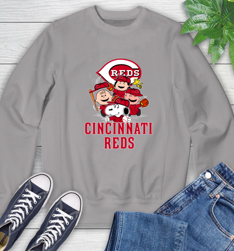 MLB Cincinnati Reds Snoopy Charlie Brown Woodstock The Peanuts Movie Baseball T Shirt_000 Sweatshirt 5