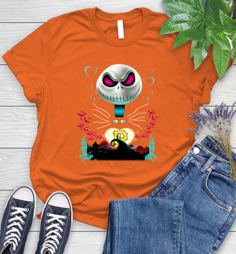 MLB Pittsburgh Pirates Jack Skellington Sally The Nightmare Before Christmas Baseball Women's T-Shirt 3