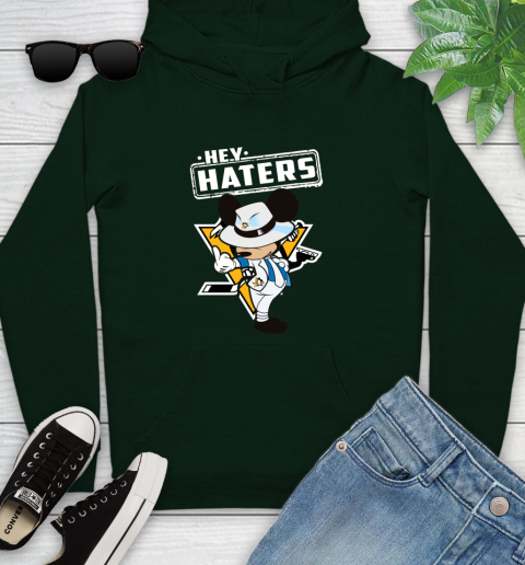 NHL Hey Haters Mickey Hockey Sports Pittsburgh Penguins Youth Hoodie 14