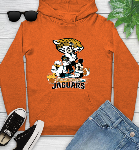 NFL Jacksonville Jaguars Mickey Mouse Donald Duck Goofy Football Shirt Youth Hoodie 4