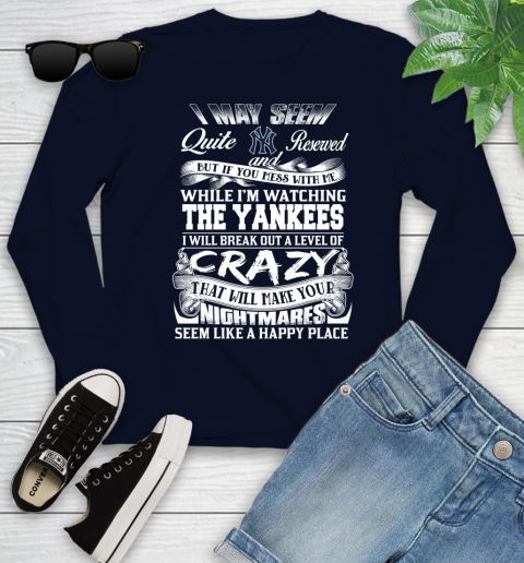 New York Yankees MLB Baseball Don't Mess With Me While I'm Watching My Team Youth Long Sleeve 2