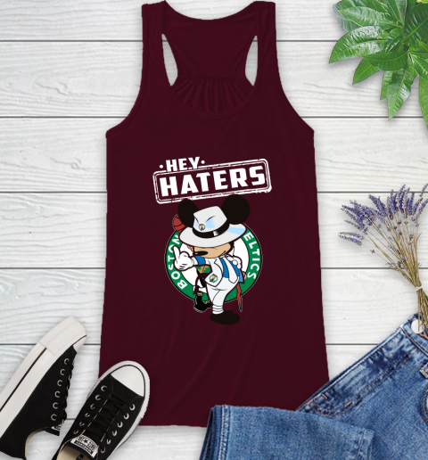 NBA Hey Haters Mickey Basketball Sports Boston Celtics Racerback Tank 2