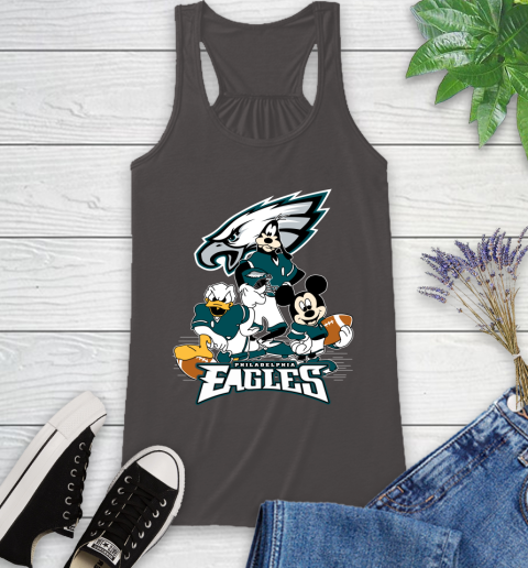 NFL Philadelphia Eagles Mickey Mouse Donald Duck Goofy Football Shirt Racerback Tank 11