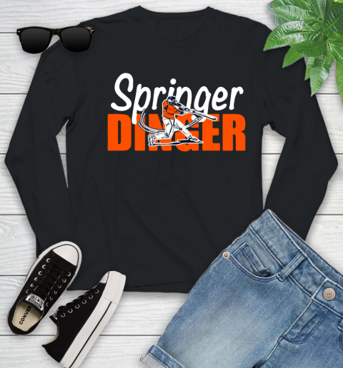 Houston Springer Dinger Fan Shirt Youth Long Sleeve