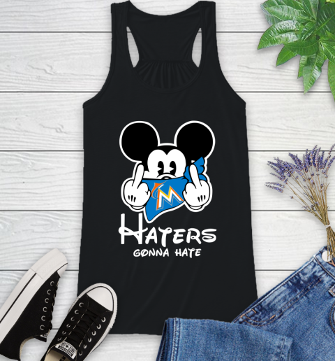 MLB Miami Marlins Haters Gonna Hate Mickey Mouse Disney Baseball T Shirt_000 Racerback Tank