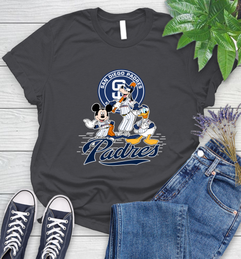MLB San Diego Padres Mickey Mouse Donald Duck Goofy Baseball T Shirt Women's T-Shirt 8