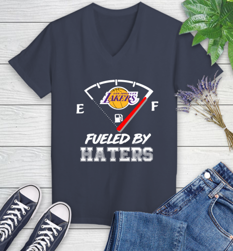 Los Angeles Lakers NBA Basketball Fueled By Haters Sports Women's V-Neck T-Shirt 12