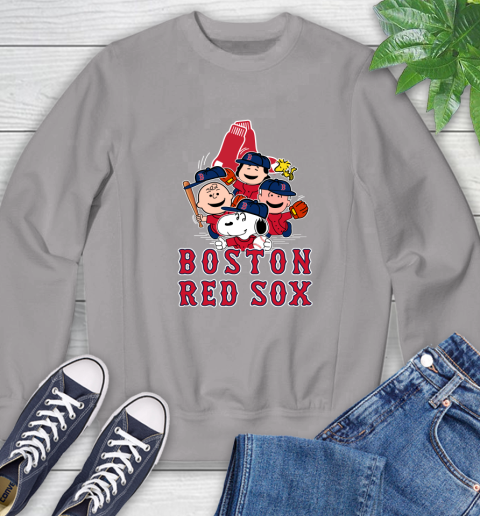 MLB Boston Red Sox Snoopy Charlie Brown Woodstock The Peanuts Movie  Baseball T Shirt Sweatshirt