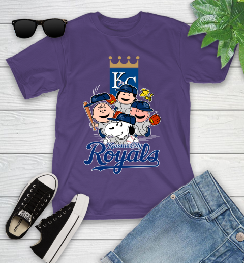MLB Kansas City Royals Snoopy Charlie Brown Woodstock The Peanuts Movie Baseball T Shirt_000 Youth T-Shirt 3