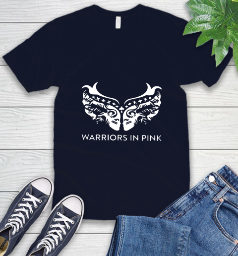 Ford cares warriors in pink shirt V-Neck T-Shirt 2