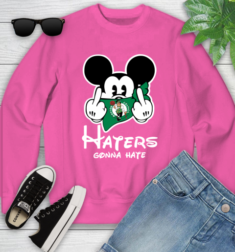 NBA Boston Celtics Haters Gonna Hate Mickey Mouse Disney Basketball T Shirt Youth Sweatshirt 6