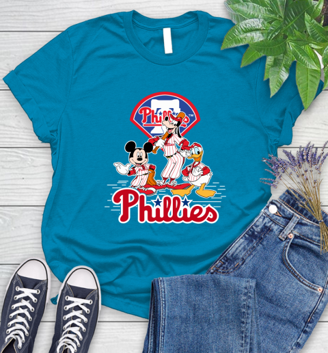 MLB Philadelphia Phillies Mickey Mouse Donald Duck Goofy Baseball T Shirt Women's T-Shirt 10