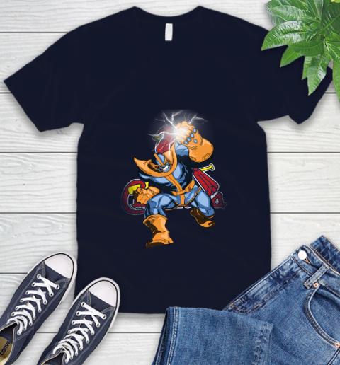 St.Louis Cardinals MLB Baseball Thanos Avengers Infinity War Marvel V-Neck T-Shirt 2