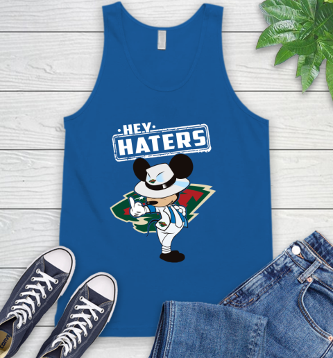 NHL Hey Haters Mickey Hockey Sports Minnesota Wild Tank Top 4