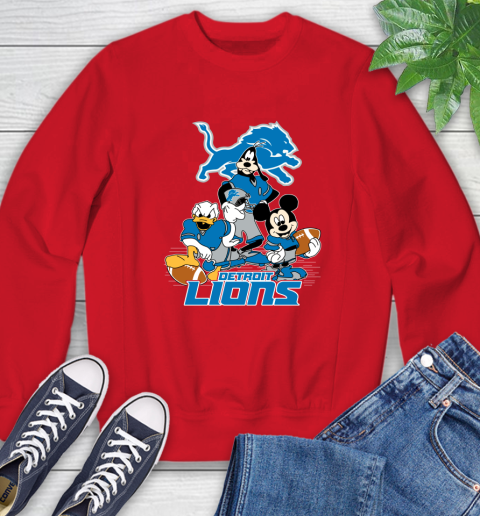NFL Detroit Lions Mickey Mouse Donald Duck Goofy Football Shirt Sweatshirt 10