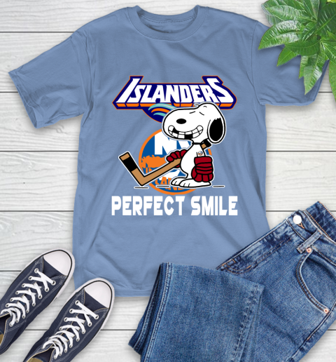 NHL New York Islanders Snoopy Perfect Smile The Peanuts Movie Hockey T Shirt T-Shirt 12