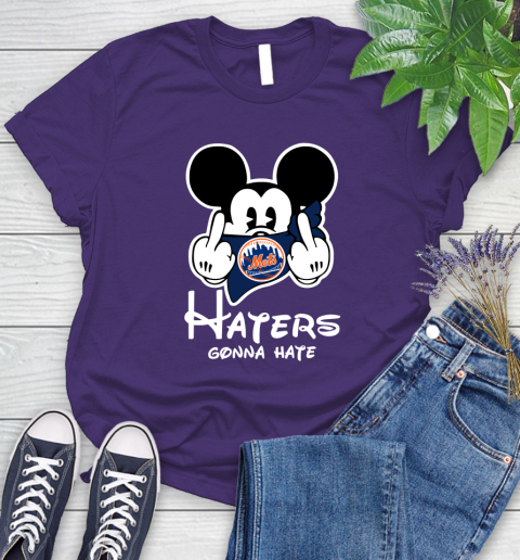 MLB New York Mets Haters Gonna Hate Mickey Mouse Disney Baseball T Shirt_000 Women's T-Shirt 4