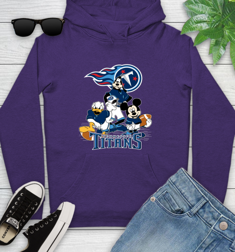 NFL Tennessee Titans Mickey Mouse Donald Duck Goofy Football Shirt Youth Hoodie 5