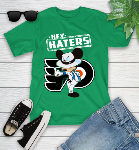 NHL Hey Haters Mickey Hockey Sports Philadelphia Flyers Youth T-Shirt 8