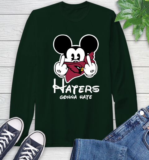 NFL Arizona Cardinals Haters Gonna Hate Mickey Mouse Disney Football T Shirt Long Sleeve T-Shirt 7