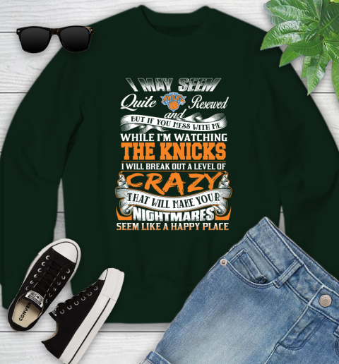 New York Knicks NBA Basketball Don't Mess With Me While I'm Watching My Team Youth Sweatshirt 9