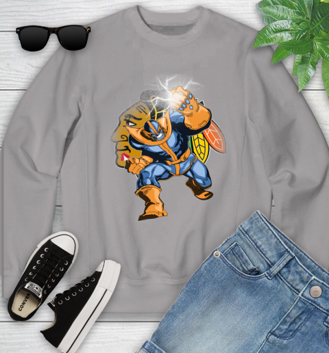 Chicago Blackhawks NHL Hockey Thanos Avengers Infinity War Marvel Youth Sweatshirt 3