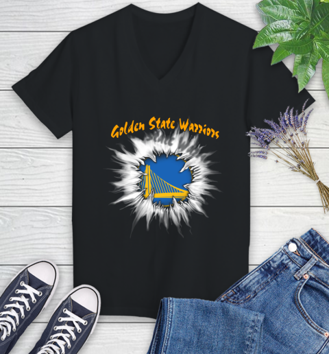 Golden State Warriors NBA Basketball Rip Sports Women's V-Neck T-Shirt