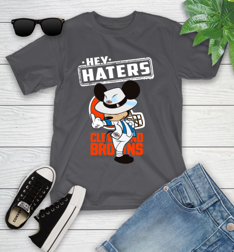NFL Hey Haters Mickey Football Sports Cleveland Browns Youth T-Shirt 6