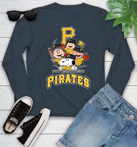 MLB Pittsburgh Pirates Snoopy Charlie Brown Woodstock The Peanuts Movie Baseball T Shirt_000 Youth Long Sleeve 9