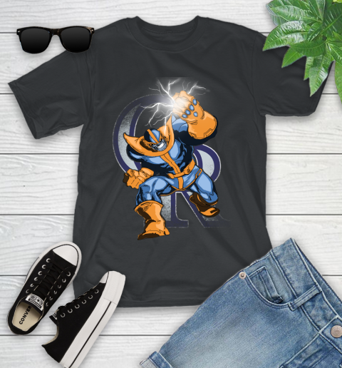 Colorado Rockies MLB Baseball Thanos Avengers Infinity War Marvel Youth T-Shirt
