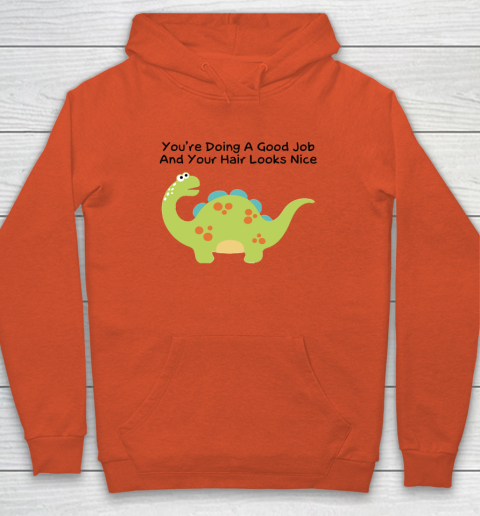 Dinosaur Funny Shirt You Are Doing A Good Job And Your Hair Looks Nice Hoodie 3