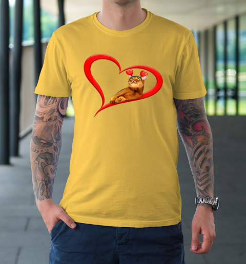 Funny Abyssinian Cat Valentine Pet Kitten Cat Lover T-Shirt 4