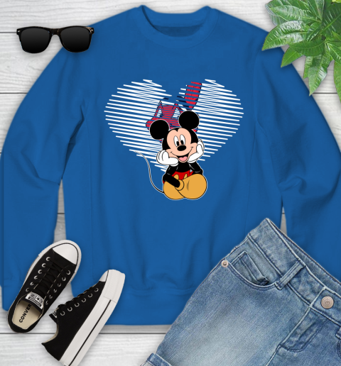 MLB Cleveland Indians The Heart Mickey Mouse Disney Baseball T Shirt_000 Youth Sweatshirt 7