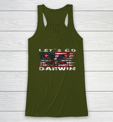 Let's go Darwin America Flag Eagle Racerback Tank 9