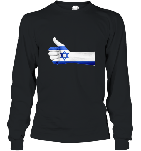 Star of David with Thumbs Up Israel T Shirt Six Pointed Star Long Sleeve
