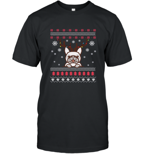 French Bulldog Christmas T Shirt Frenchie Reindeer Holiday AN T-Shirt