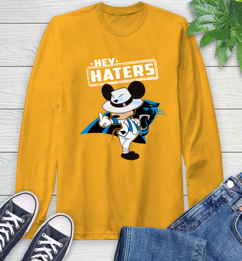 NFL Hey Haters Mickey Football Sports Carolina Panthers Long Sleeve T-Shirt 2