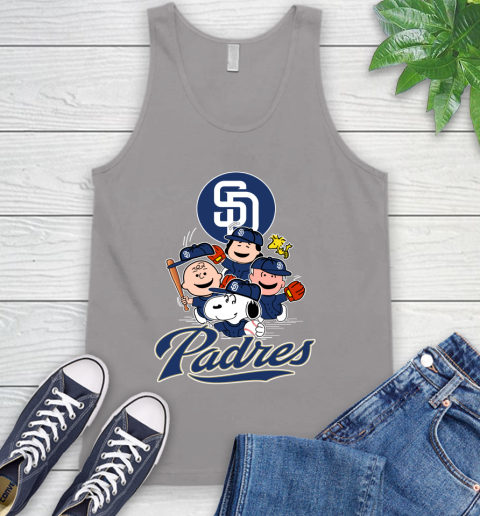 MLB San Diego Padres Snoopy Charlie Brown Woodstock The Peanuts Movie Baseball T Shirt_000 Tank Top 3