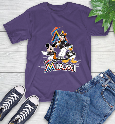MLB Miami Marlins Mickey Mouse Donald Duck Goofy Baseball T Shirt T-Shirt 5