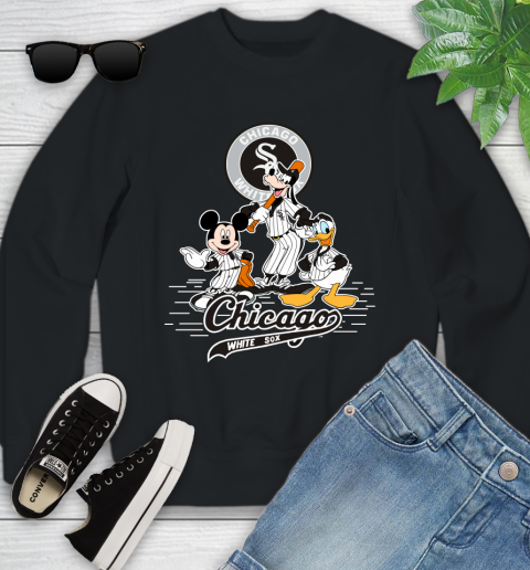 MLB Chicago White Sox Mickey Mouse Donald Duck Goofy Baseball T Shirt Youth Sweatshirt