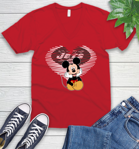 NFL New York Jets The Heart Mickey Mouse Disney Football T Shirt_000 V-Neck T-Shirt 6